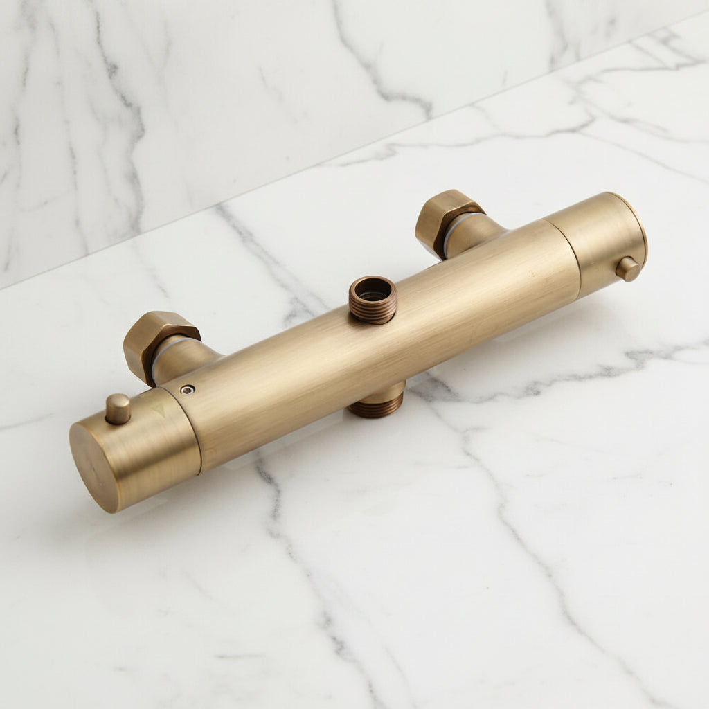 Badique landelijke bronskleurige thermostatische opbouw regendouche
