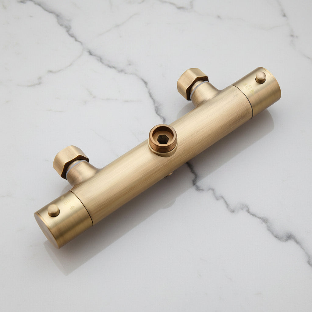 Badique landelijke bronskleurige thermostatische opbouw regendouche