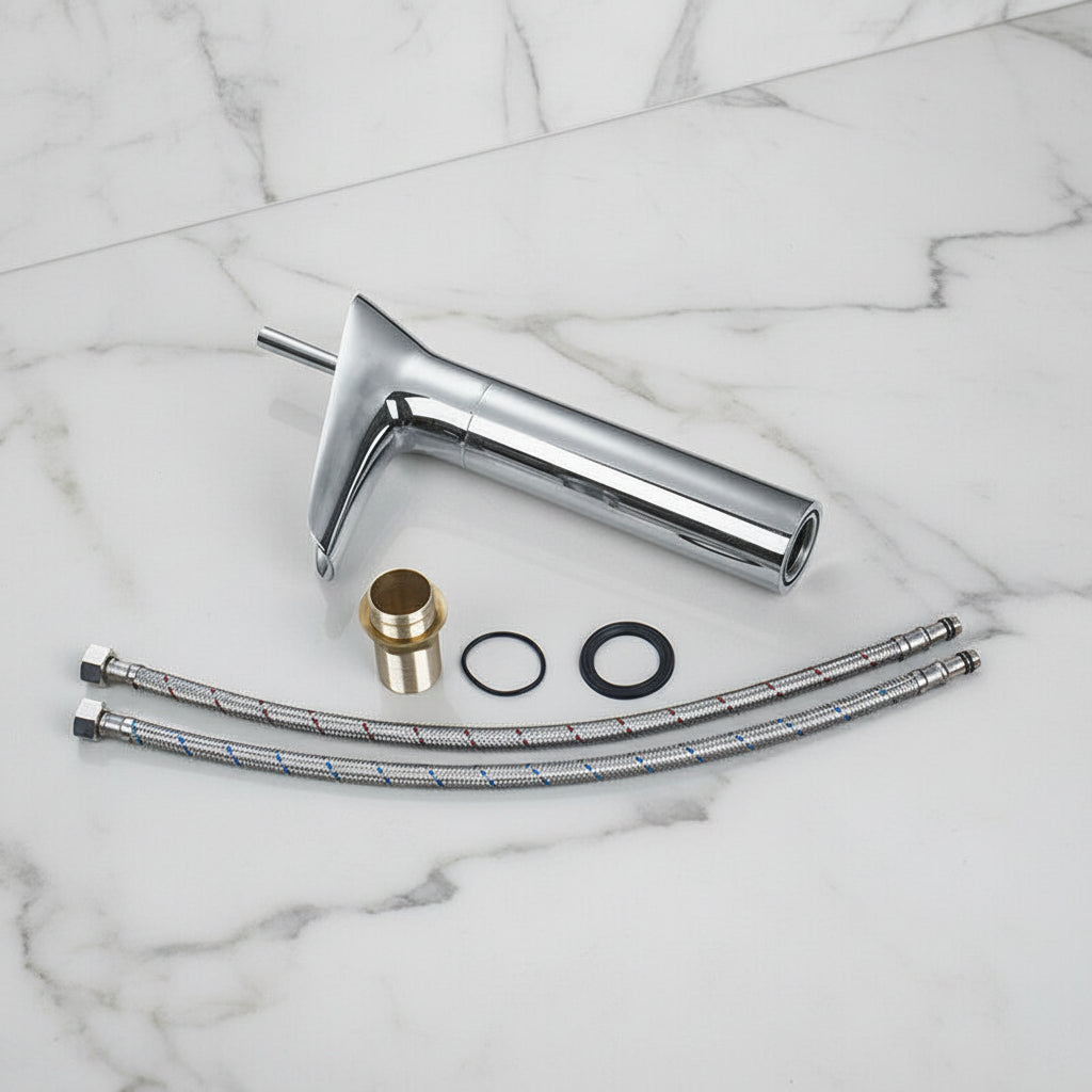 Mitigeur de lavabo haut cascade en chrome