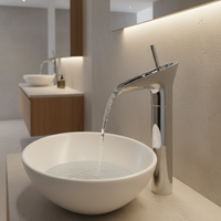 Mitigeur de lavabo haut cascade en chrome