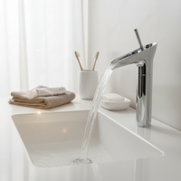 Mitigeur de lavabo haut cascade en chrome