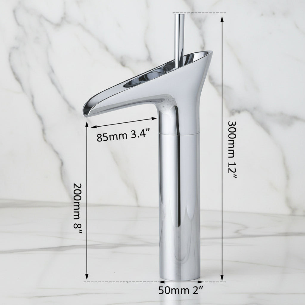 Mitigeur de lavabo haut cascade en chrome