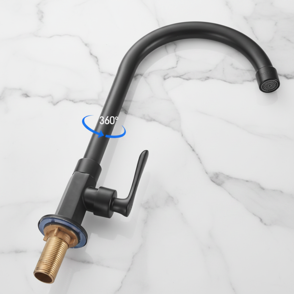 Matte black cold water tap