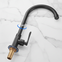 Matte black cold water tap
