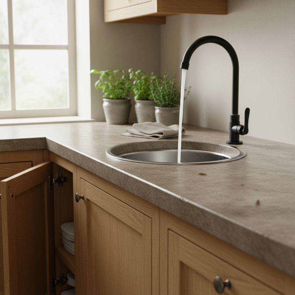 Matte black cold water tap