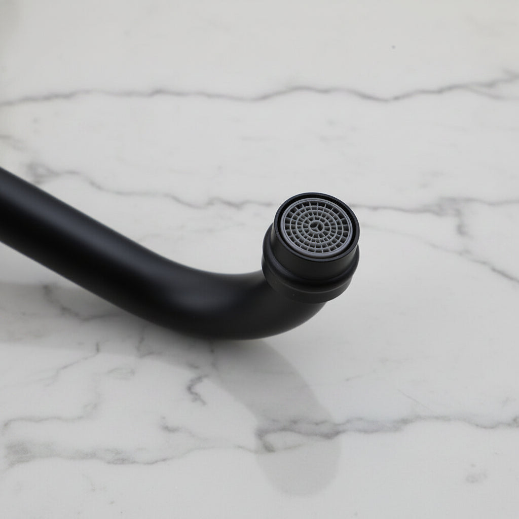 Nostalgic built-in mixer tap with black finish, including built-in part