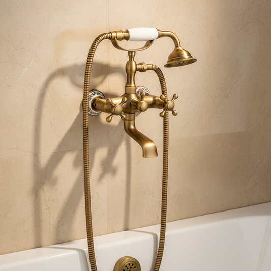 Landelijke badkraan met handdouche