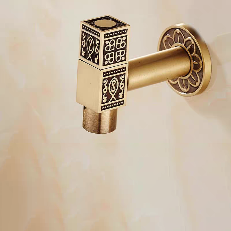 Hoekstopkraan koud water – Bronskleur