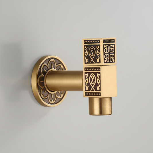 Hoekstopkraan koud water – Bronskleur