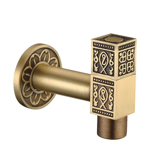 Hoekstopkraan koud water – Bronskleur