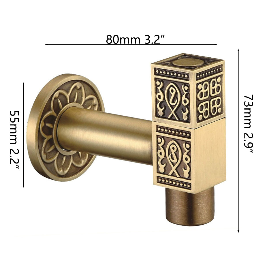 Hoekstopkraan koud water – Bronskleur