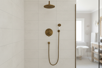Landelijke inbouw doucheset met plafondarm – Nostalgisch brons