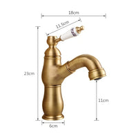 Landelijke wastafelkraan met uittrekbare sproeikop – bronskleur