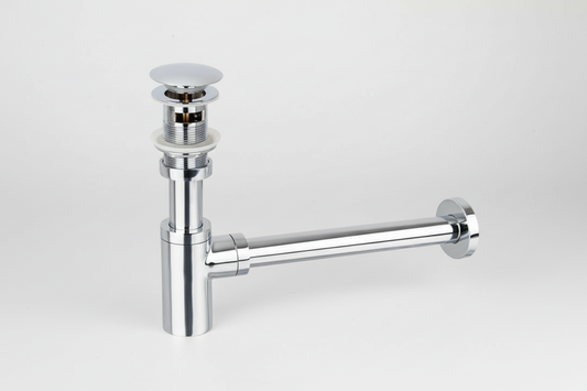 Chroom sifon met overloop