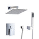 LED chroom inbouw douche