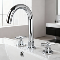 Elegante 3-teilige Aufputz-Mischbatterie in Chrom