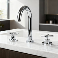 Elegante 3-teilige Aufputz-Mischbatterie in Chrom