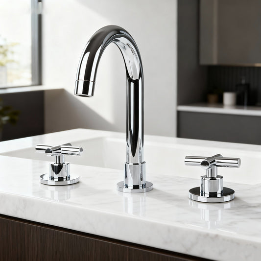 Elegante 3-delige opbouw chroom mengkraan