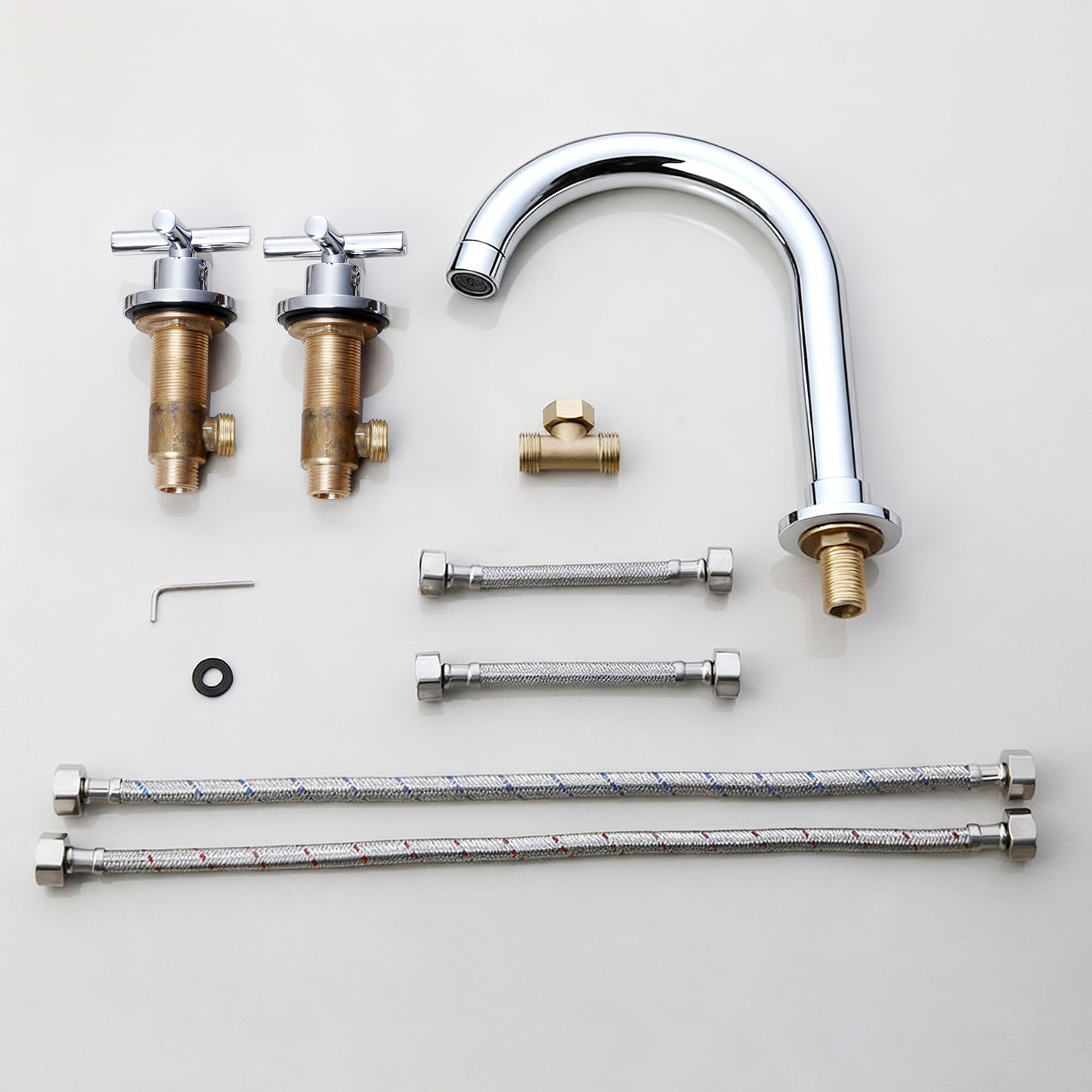 Elegante 3-teilige Aufputz-Mischbatterie in Chrom