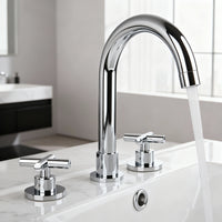 Elegante 3-teilige Aufputz-Mischbatterie in Chrom