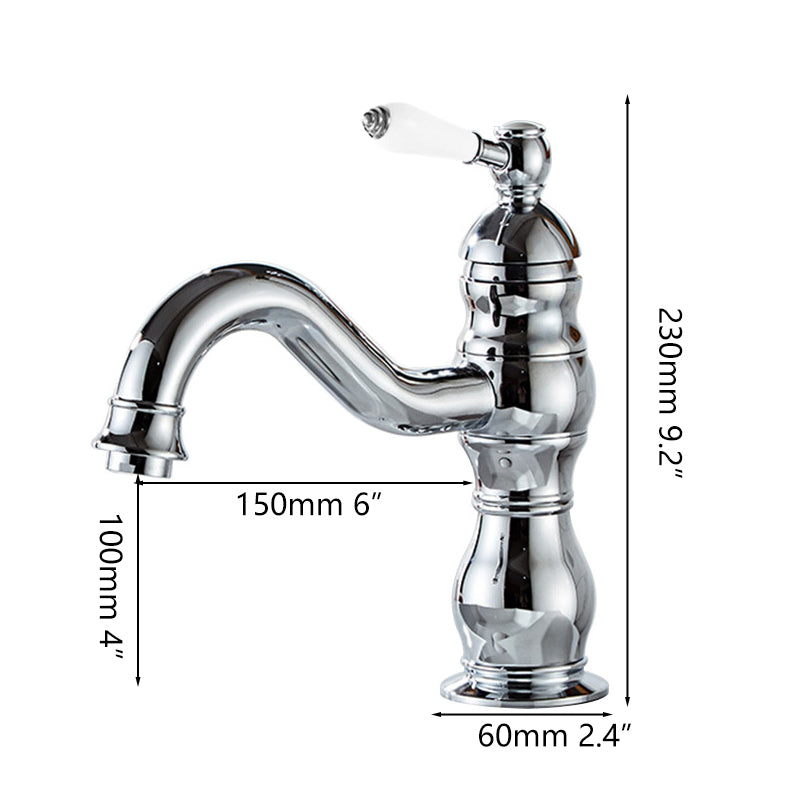 Badique Mitigeur de lavabo rustique chromé