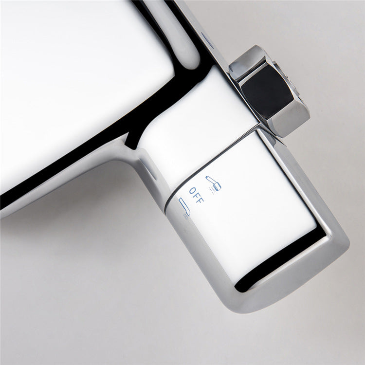 Thermostatische waterval badkraan met handdouche – chroom