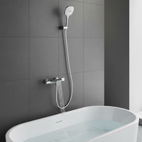 Thermostatische waterval badkraan met handdouche – chroom