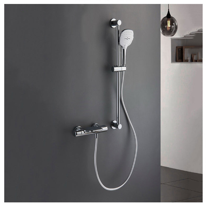 Chroom thermostatische badkraan met handdouche en glijstang