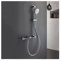 Chroom thermostatische badkraan met handdouche en glijstang