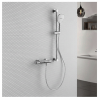 Chroom thermostatische badkraan met handdouche en glijstang