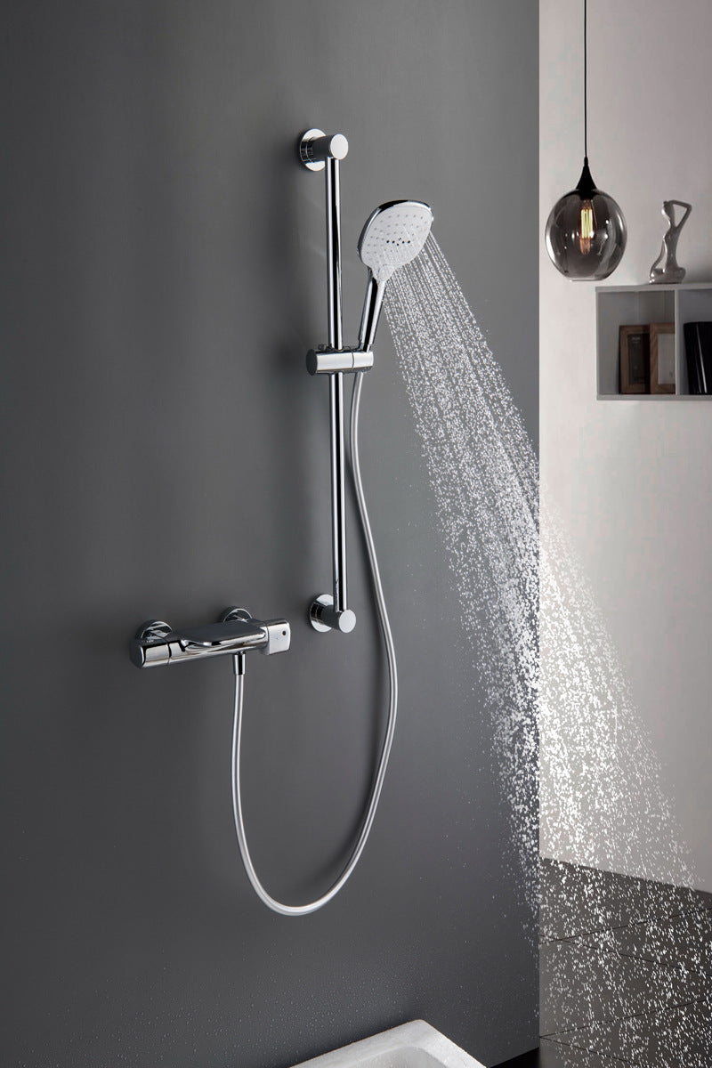Chroom thermostatische badkraan met handdouche en glijstang