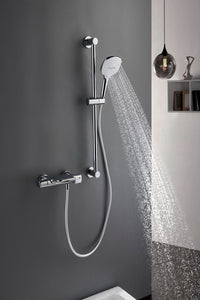 Chroom thermostatische badkraan met handdouche en glijstang