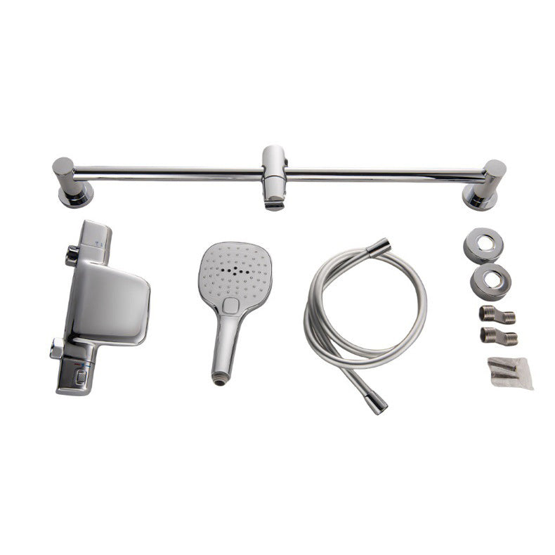 Chroom thermostatische badkraan met handdouche en glijstang