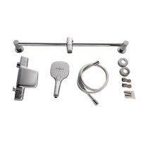 Chroom thermostatische badkraan met handdouche en glijstang