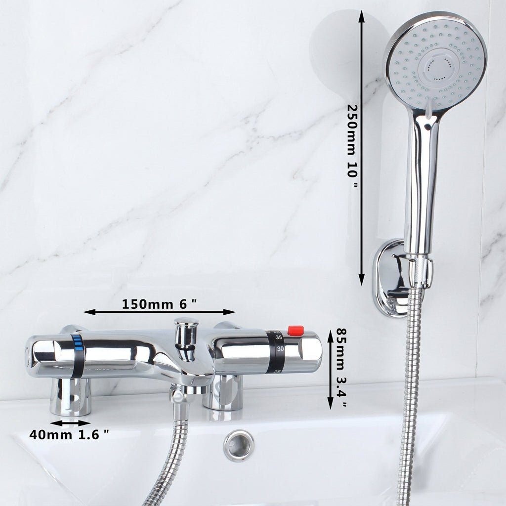 Thermostatische Badrandkraan Chroom