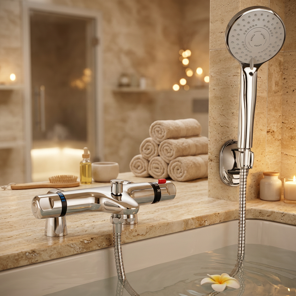 Thermostatische Badrandkraan Chroom