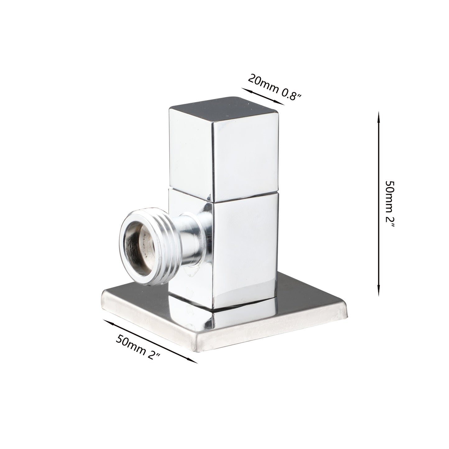 Chroom hoekstopkraan vierkant 1/2