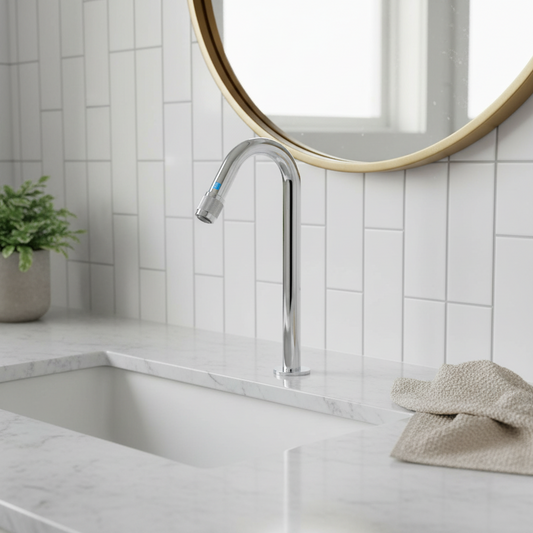 Koudwater fonteinkraan chroom – bediening aan de uitloop