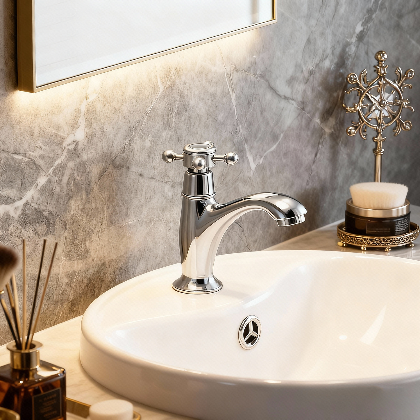 Nostalgische chroom koudwaterkraan