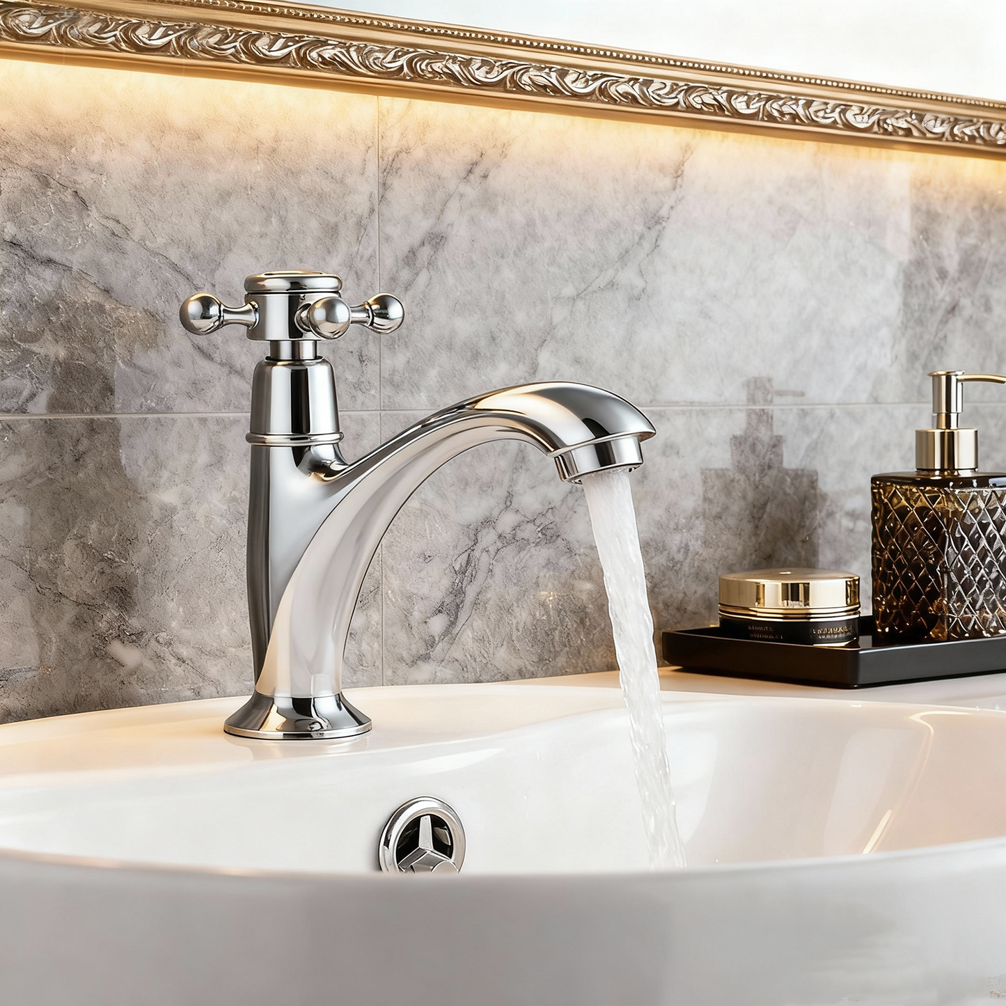 Nostalgische chroom koudwaterkraan