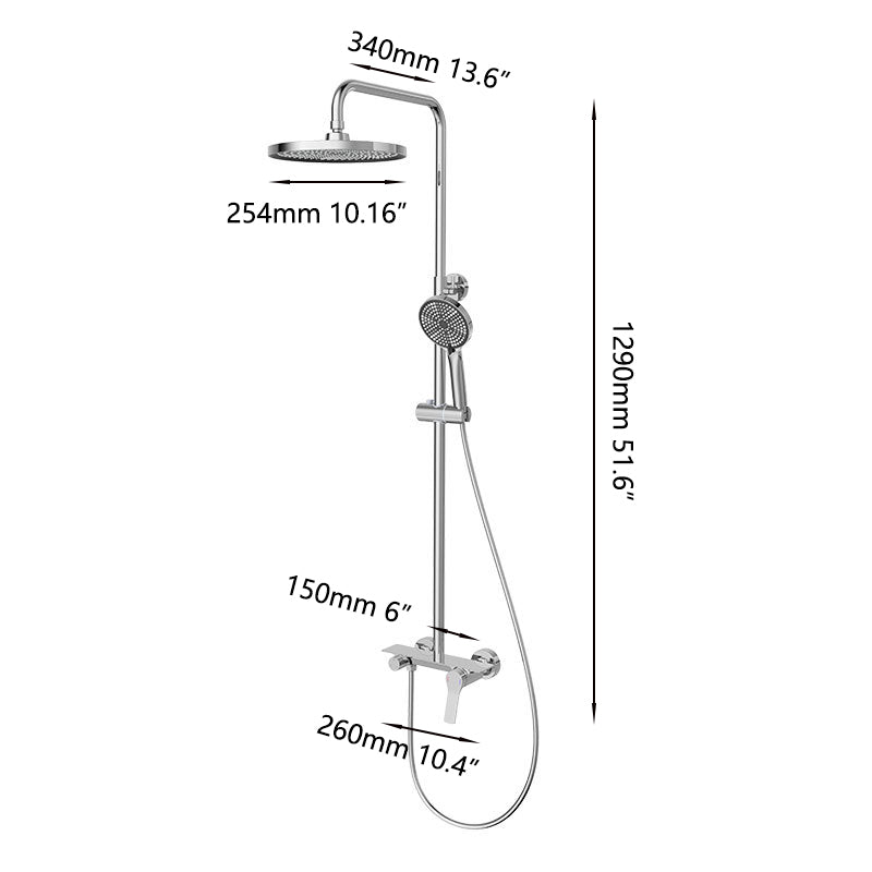 Chroom opbouw regendouche set met mengkraan