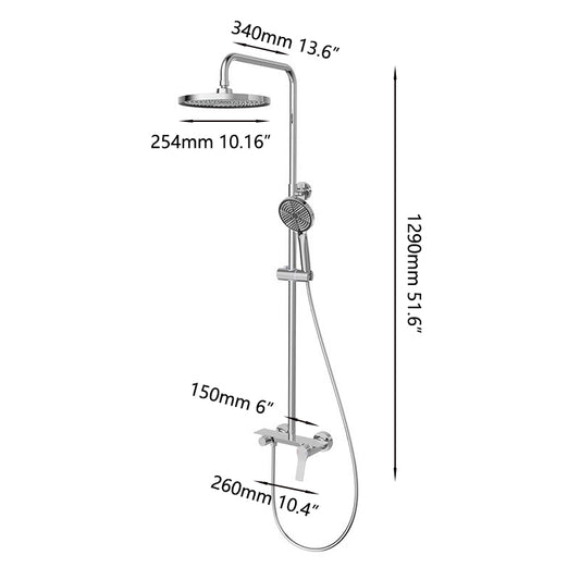 Chroom opbouw regendouche set met mengkraan