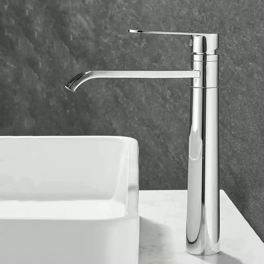 Hoher Aufsatzwaschtischhahn für Aufsatzwaschbecken – Chrom