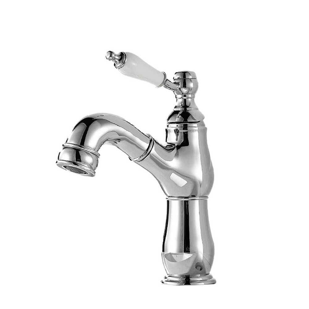 Chroom wastafelkraan met uittrekbare uitloop