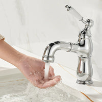 Chroom wastafelkraan met uittrekbare uitloop