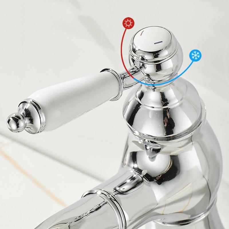 Chroom wastafelkraan met uittrekbare uitloop