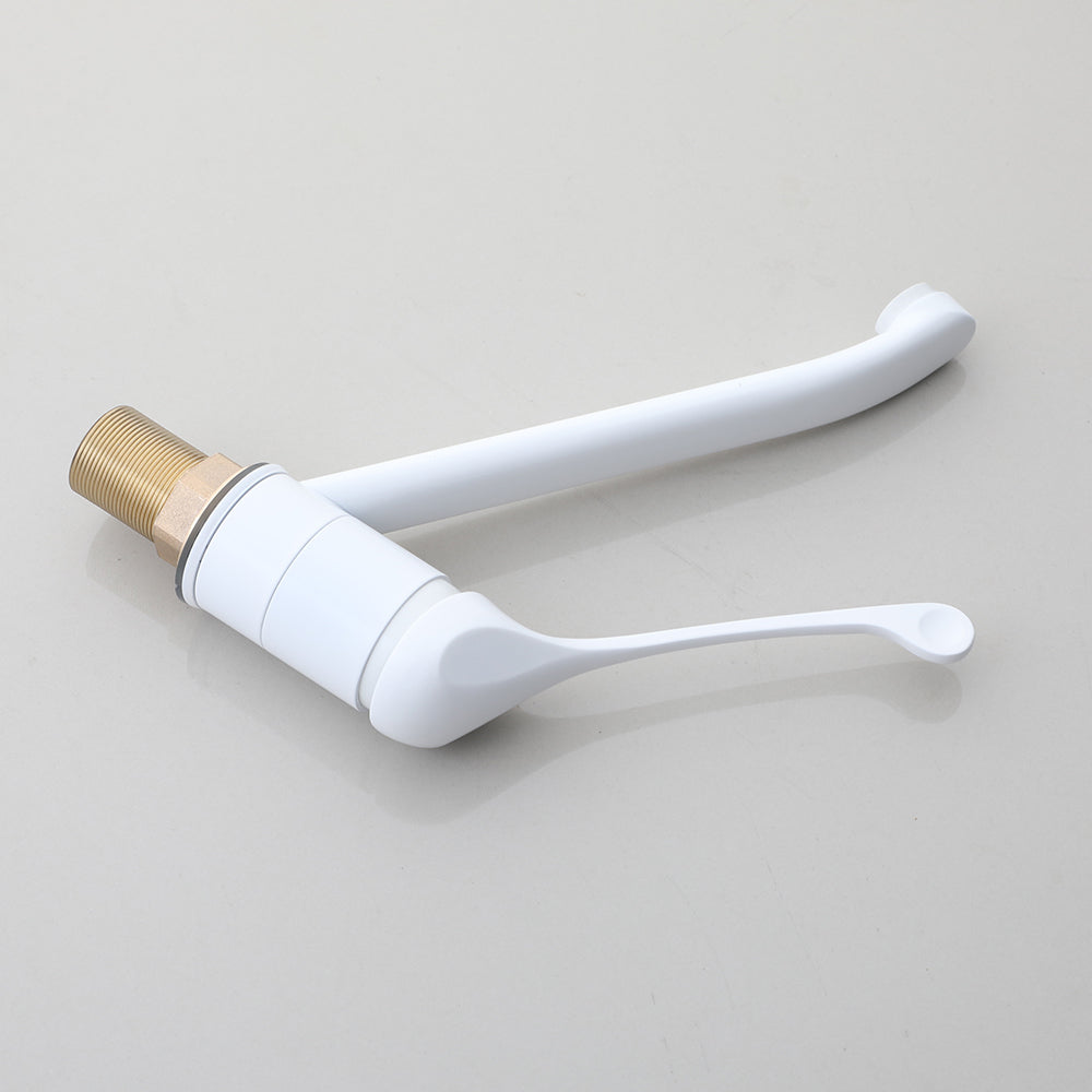 Medische elleboogbediende wastafelkraan – Wit