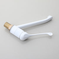 Medische elleboogbediende wastafelkraan – Wit