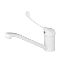 Medische elleboogbediende wastafelkraan – Wit