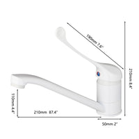 Medische elleboogbediende wastafelkraan – Wit